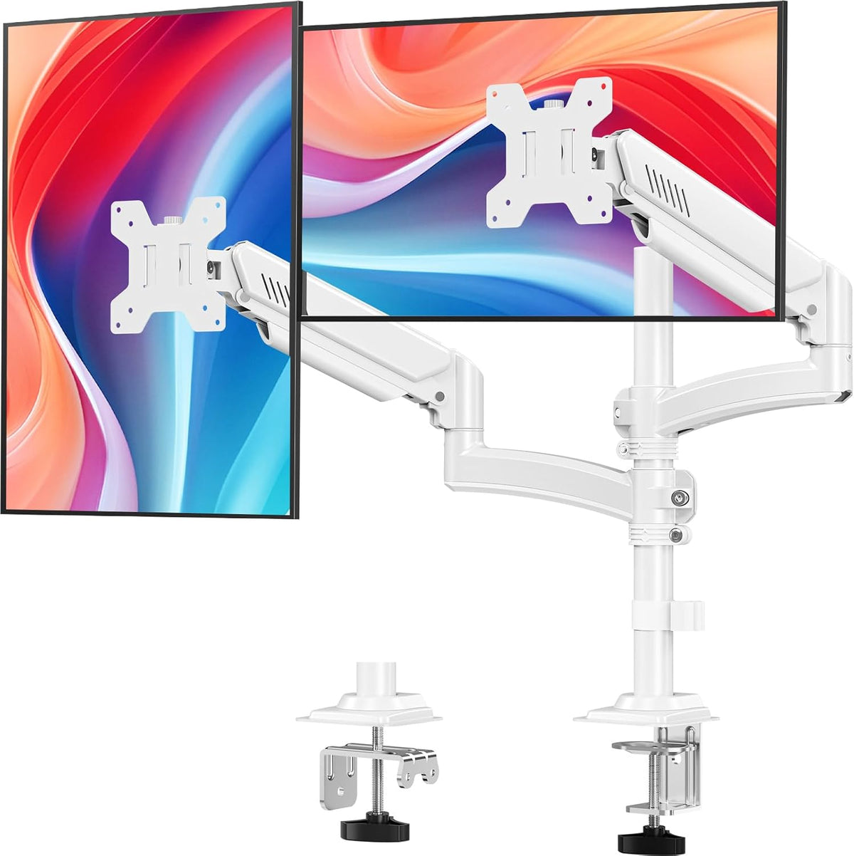 Dual Monitor Stand for 2 Screens up to 32 inch, Vertical Stacked Dual Monitor...