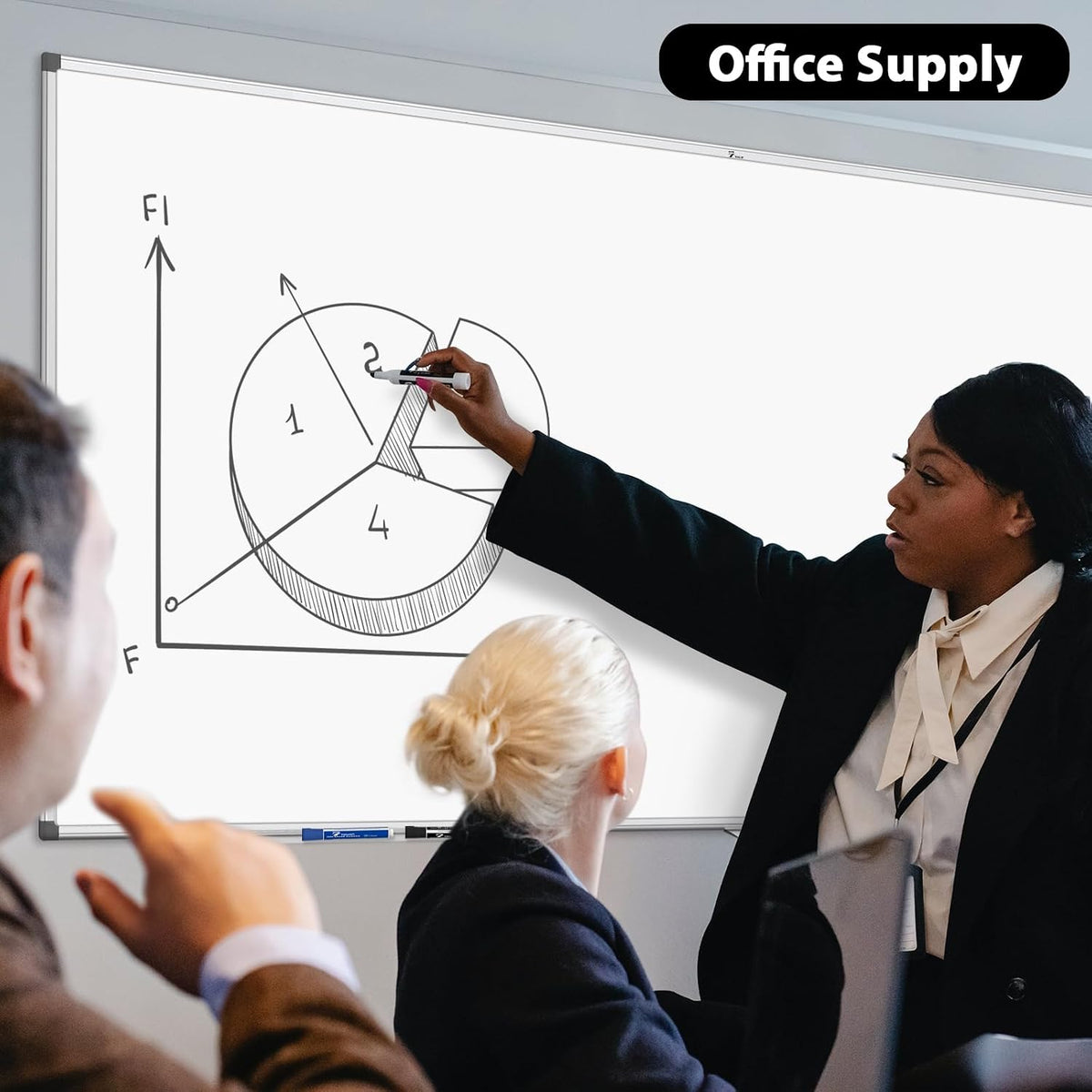 TOWON Magnetic Dry Erase Board 72x40 in, Aluminum Frame, Silver Border
