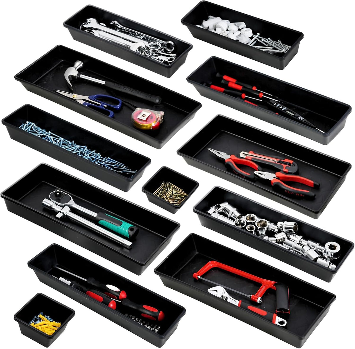 ONREVA Tool Box Organizer Tray Divider Set, Extra Large Toolbox Trays, Tool B...