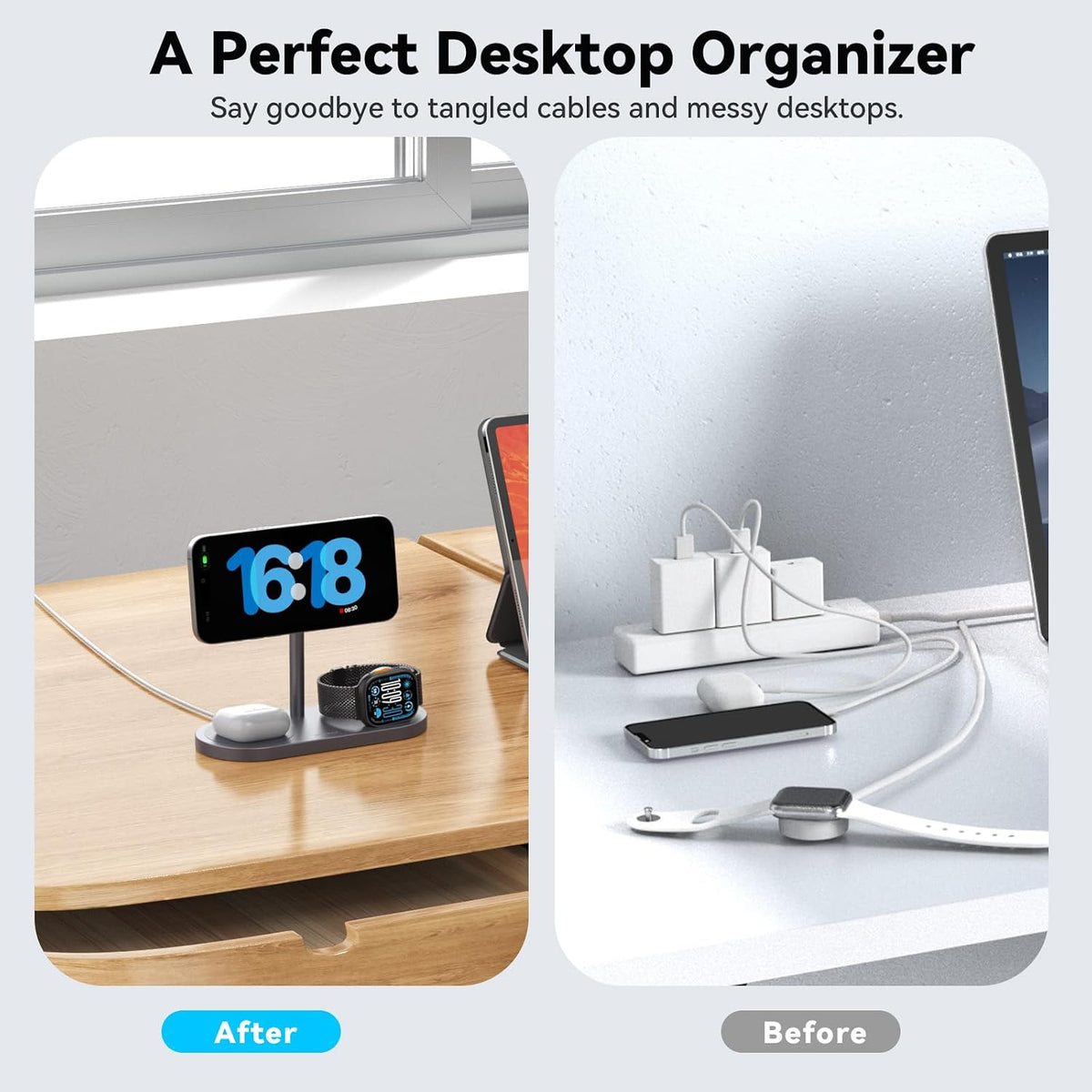 KU XIU X23Q Qi2 3-in-1 Magnetic Wireless Charging Station