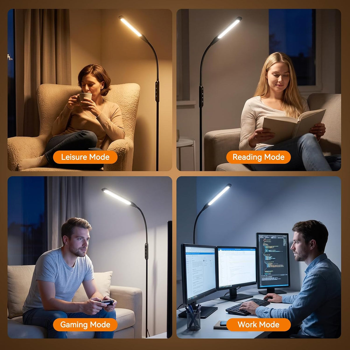 LASTAR LED Floor Lamp with Remote, Standing Reading Lamp 4 Color Temperatures...