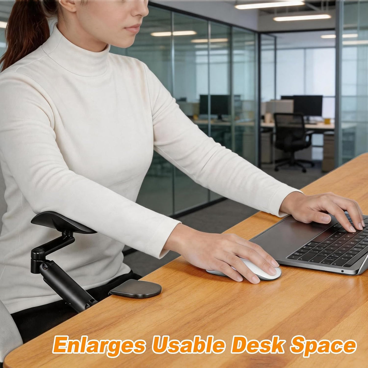 Adjustable Arm Rest for Desk, 360° Rotating and 6-Level Height Desk Arm Rest,...