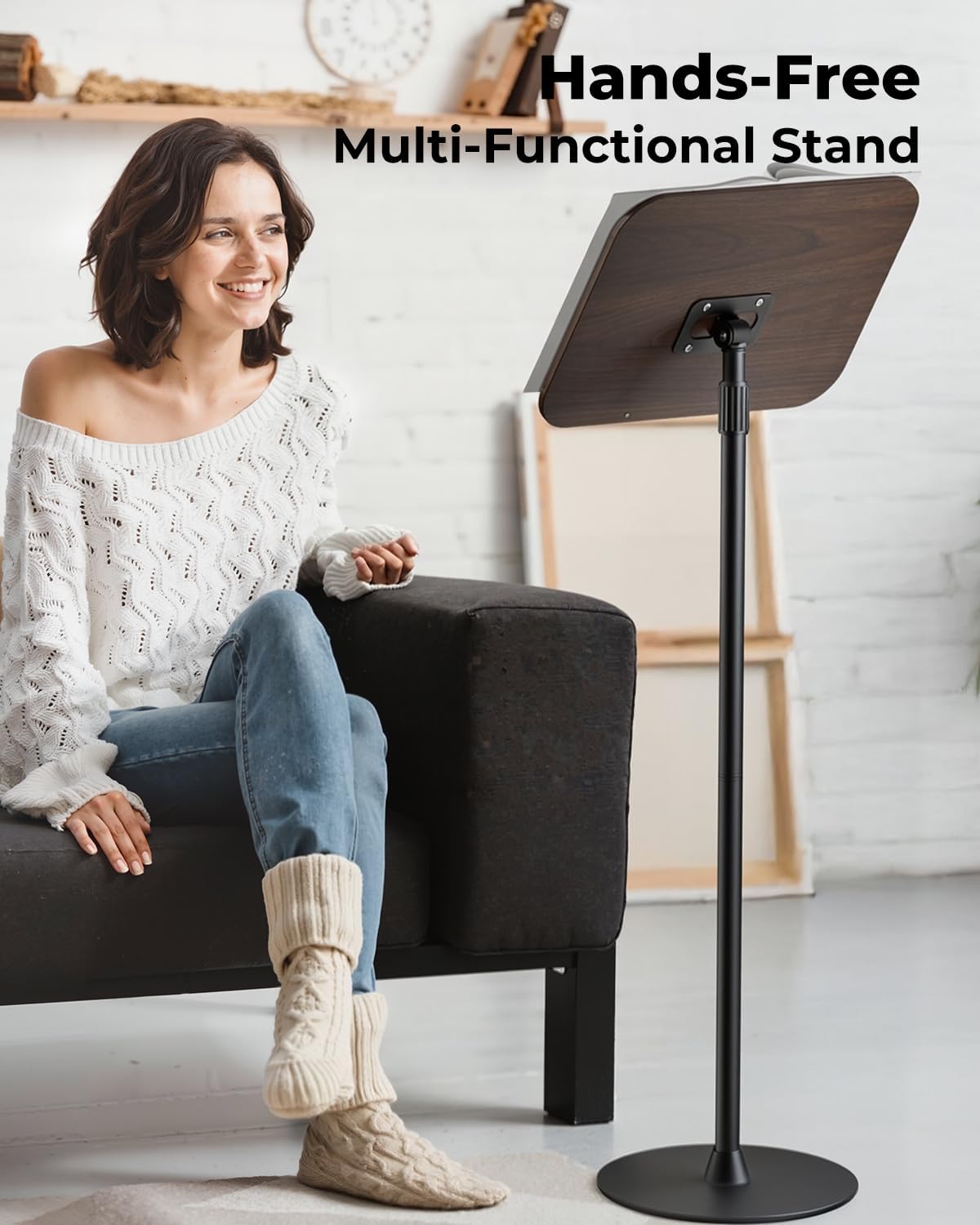 Adjustable Floor Book Stand & Book Holder for Reading, Laptop, and Tablet...