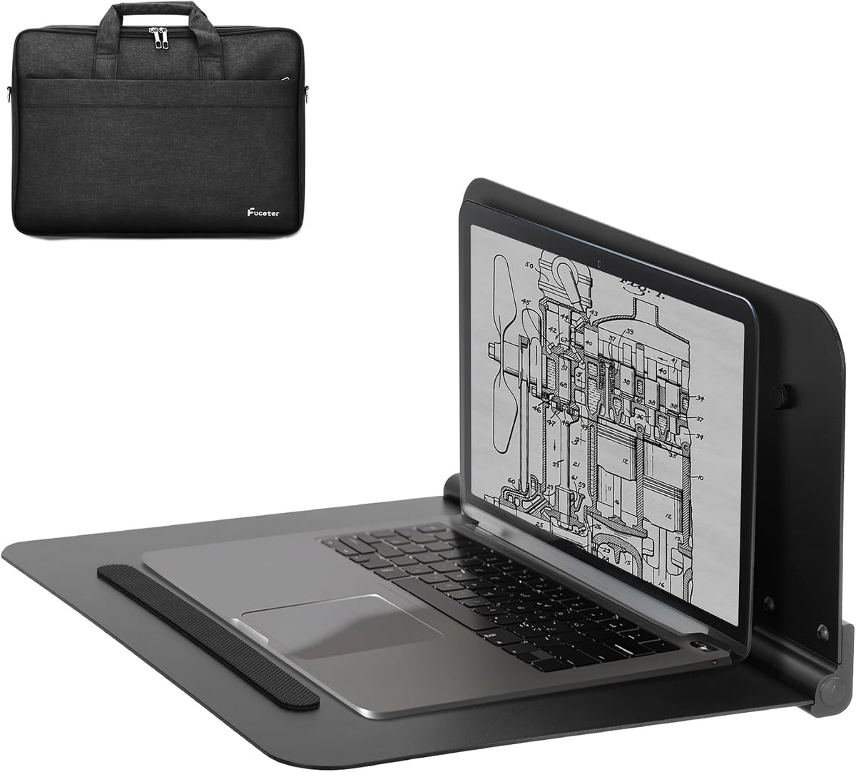 Magnetic Laptop Shelf with Bag & 3 Super Strong Magnets, 50 lb Capacity