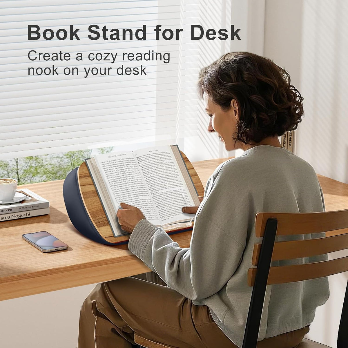 ERGONOV Lap Beanbag Book Stand for Hands Free Reading Comfortable Reading Pil...