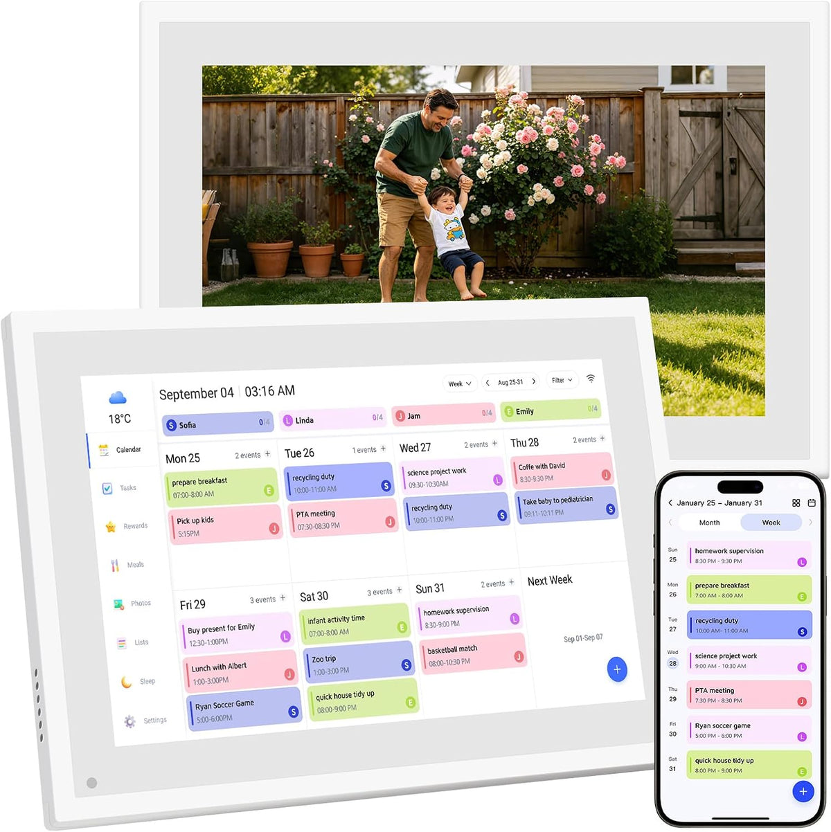 Digital Calendar 10.1", Smart Calendar Planner & Chore Charts, 1080P...