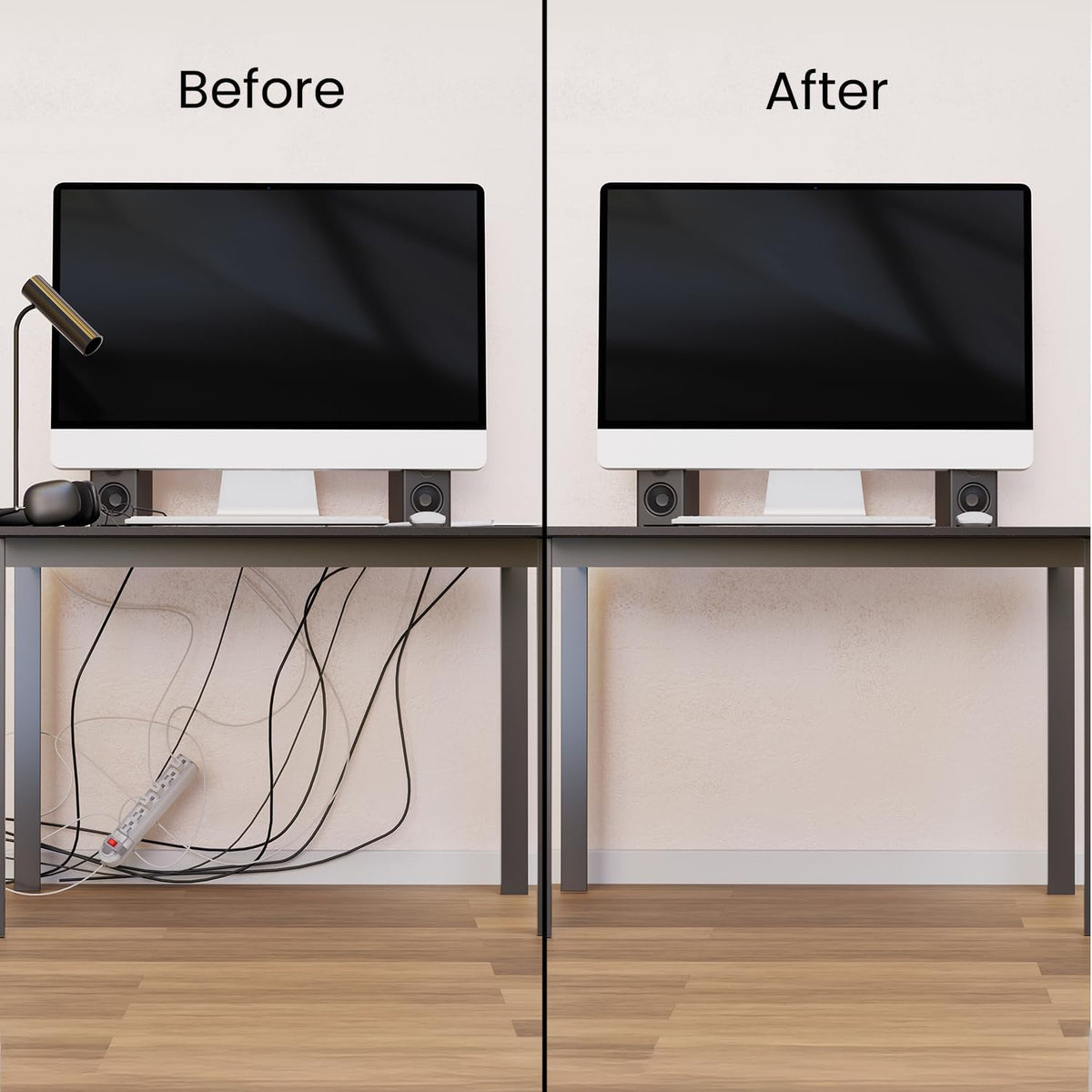 EVEO Cable Management Under Desk Kit (12 Units) - Under Desk Cable Management...