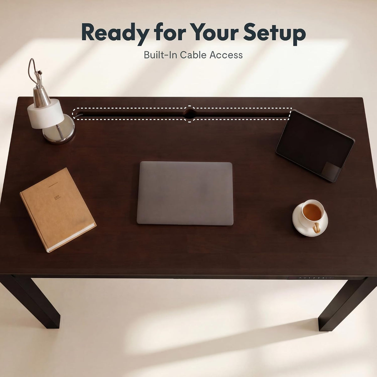 FLEXISPOT 4-Leg Standing Desk, A Complete Workplace System, Walnut