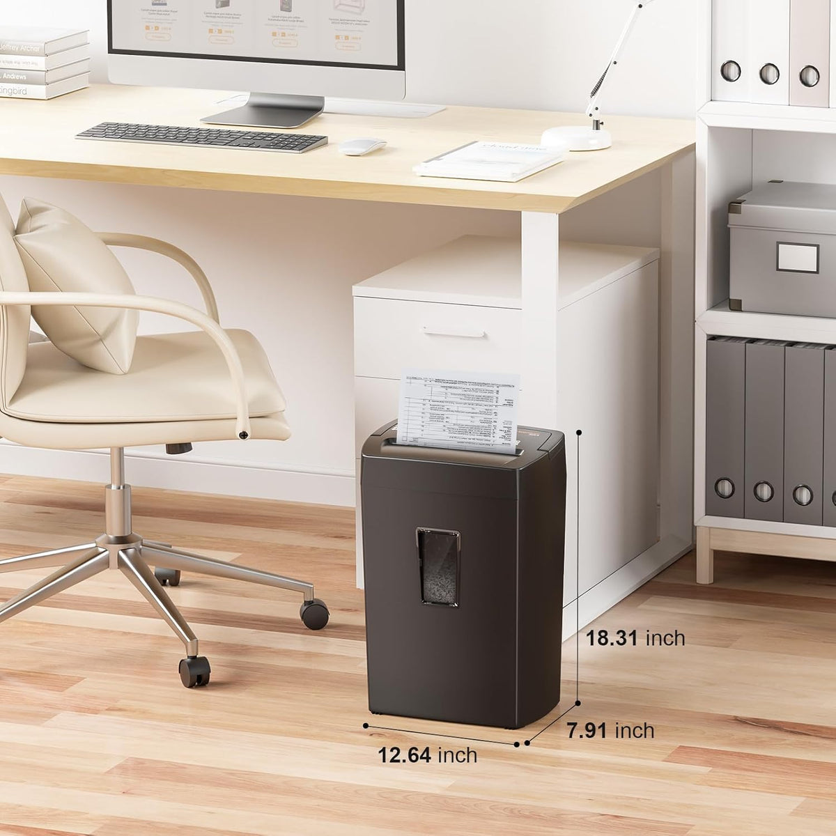 Bonsaii Micro Cut Paper Shredder, 12-Sheet, Home Office, 5.5-Gallon bin