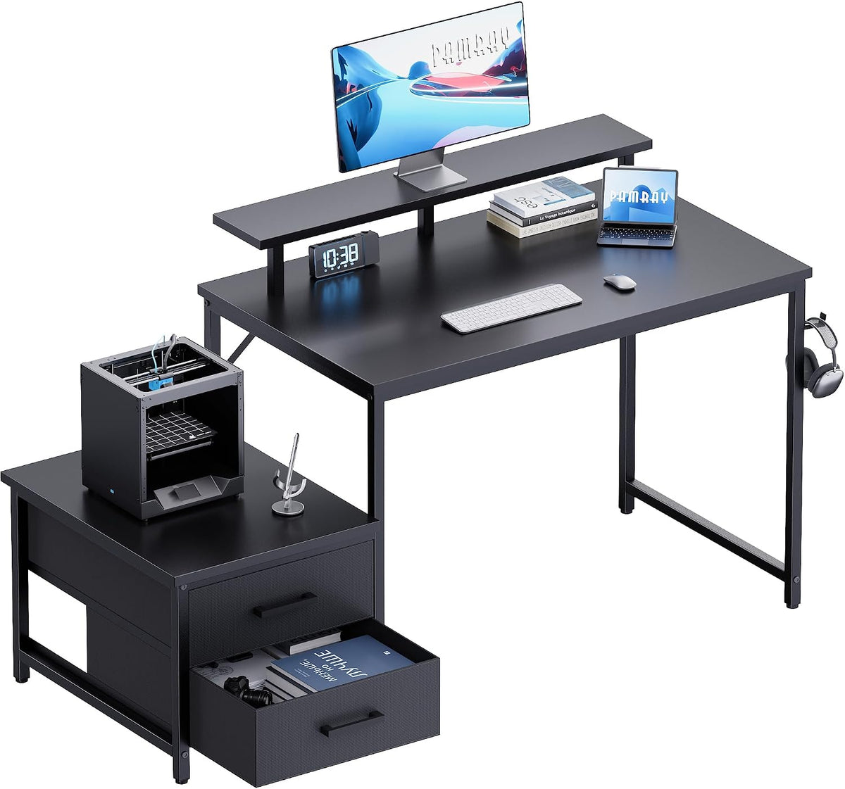 Pamray 50 Inch Small Computer Desk with Drawers and Storage