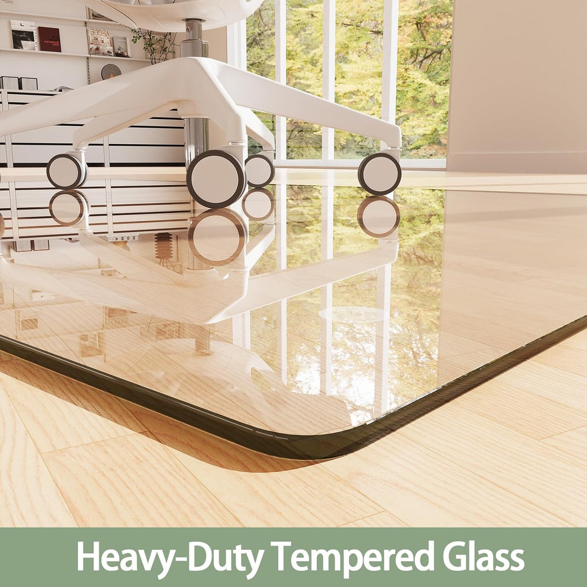 Tempered Glass Chair Mat for Carpet 48"x36", Floor Protector