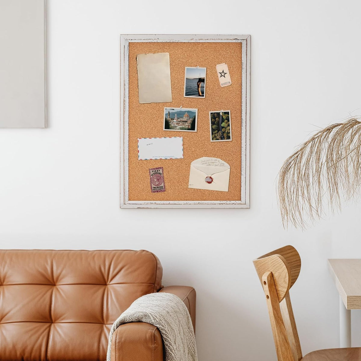 DOLLAR BOSS 36" x 24" Rustic White Cork Board