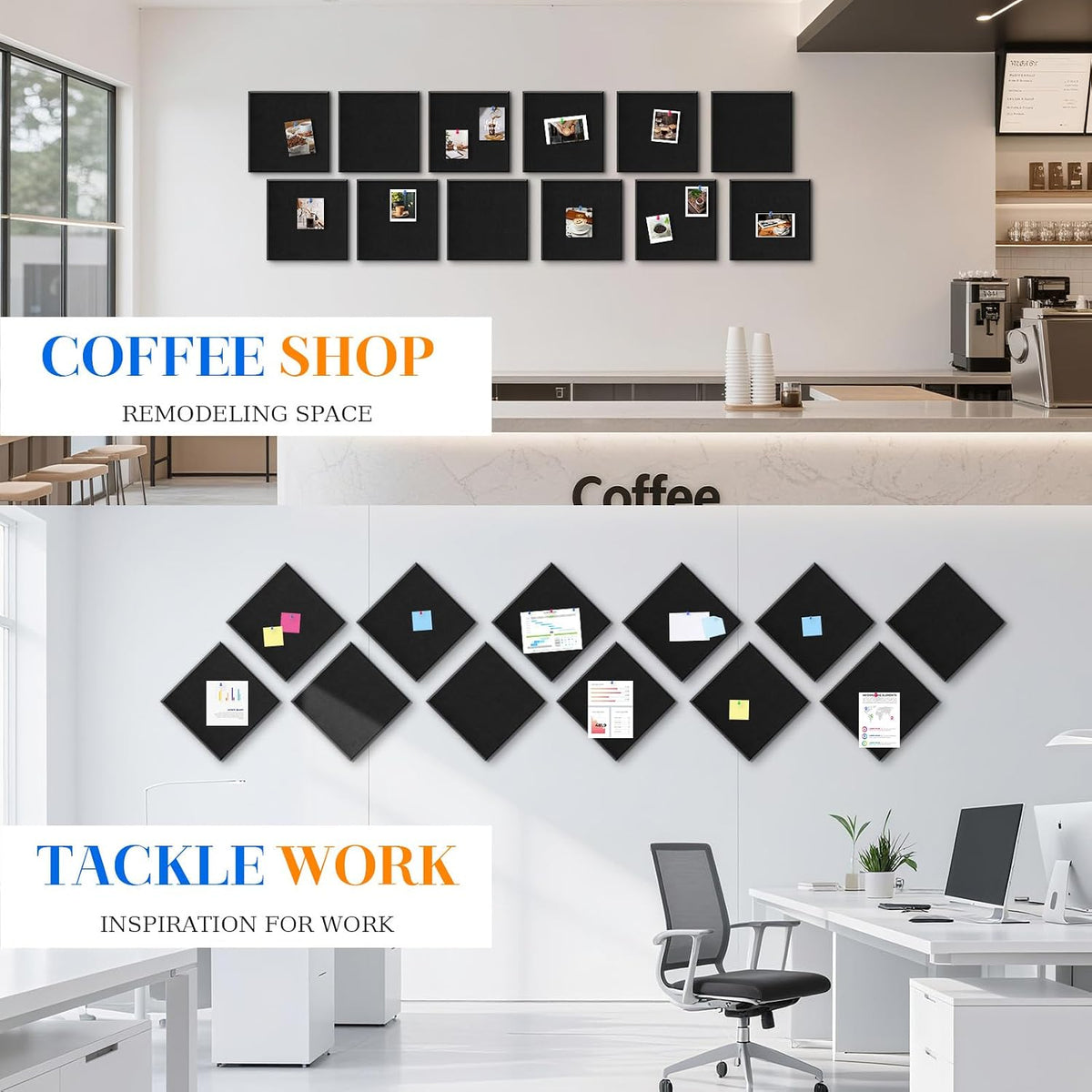 DOLLAR BOSS Felt Cork Board Tiles 48" x 36" Bulletin Board, 12 Pcs ...