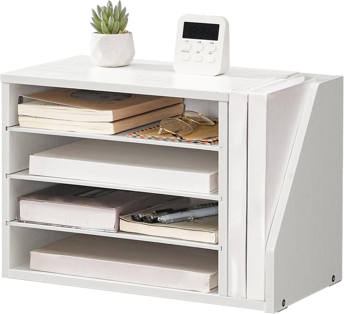 HOOBRO Mail Sorter, Literature Organizer with Adjustable Shelves, Paper Organ...