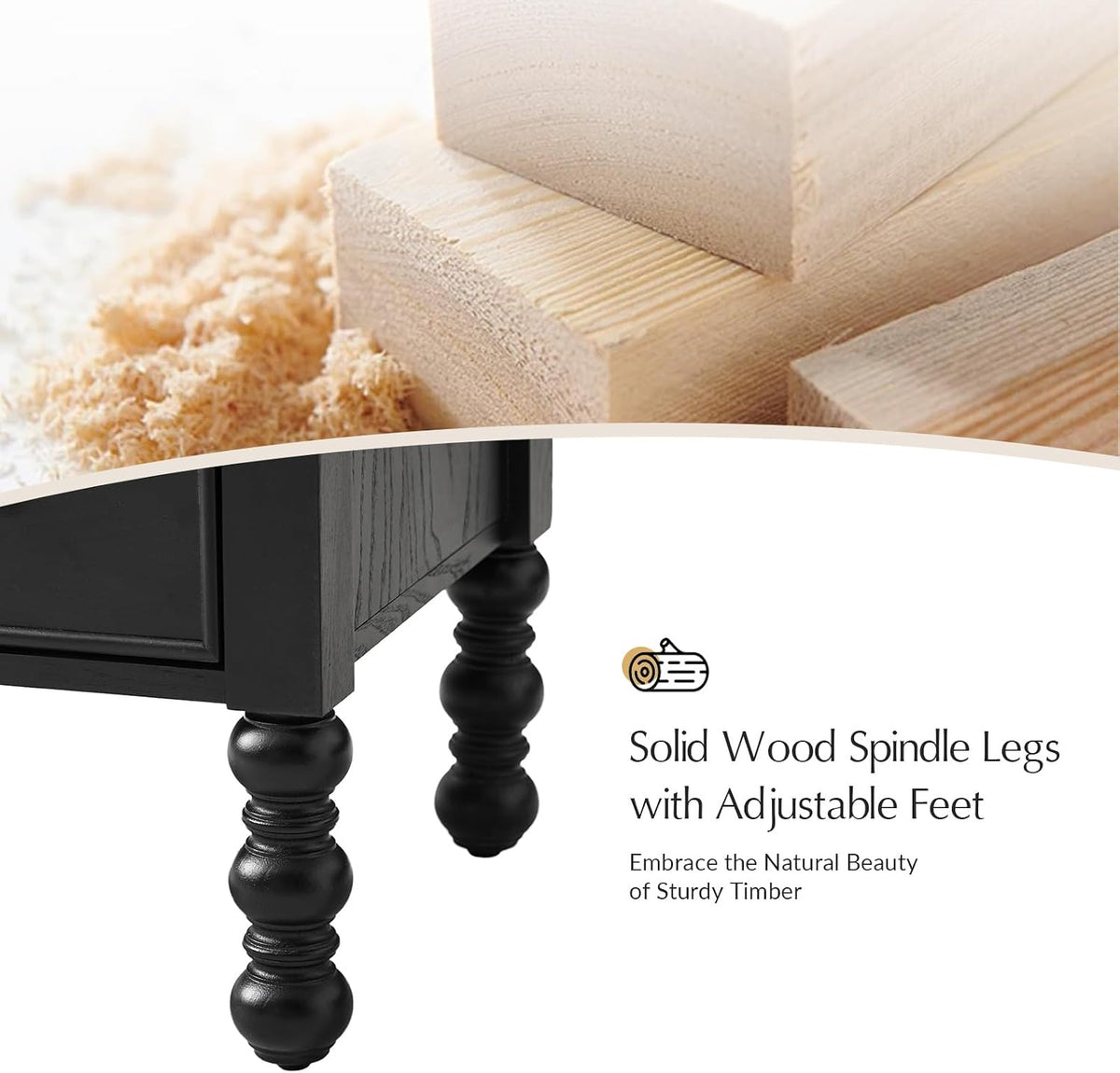 HULALA HOME 26" End Tables Set of 2 with Charging Station, Transitional ...