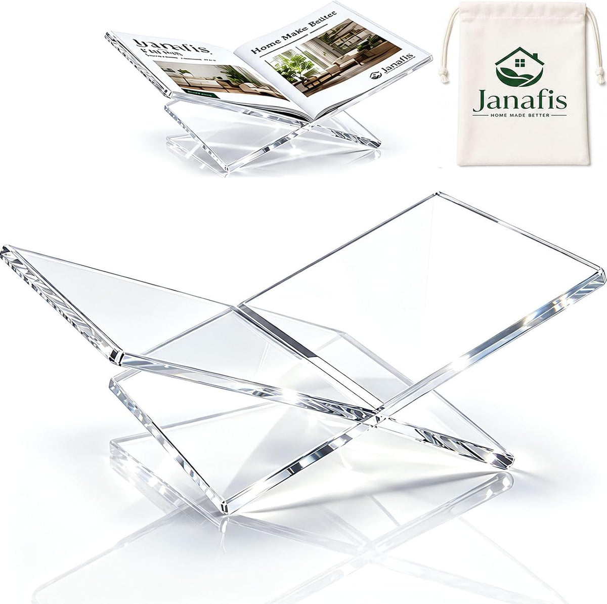 Acrylic Book Stands for Display 15.8"×9.5"×4.2" with Protectin...