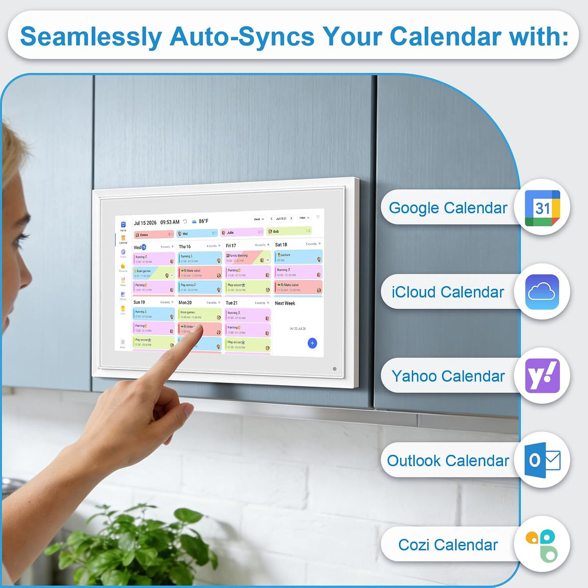 10.1 Inch Digital Calendar+Digital Picture Frame, 2026 Desk Calendar Smart Wi...