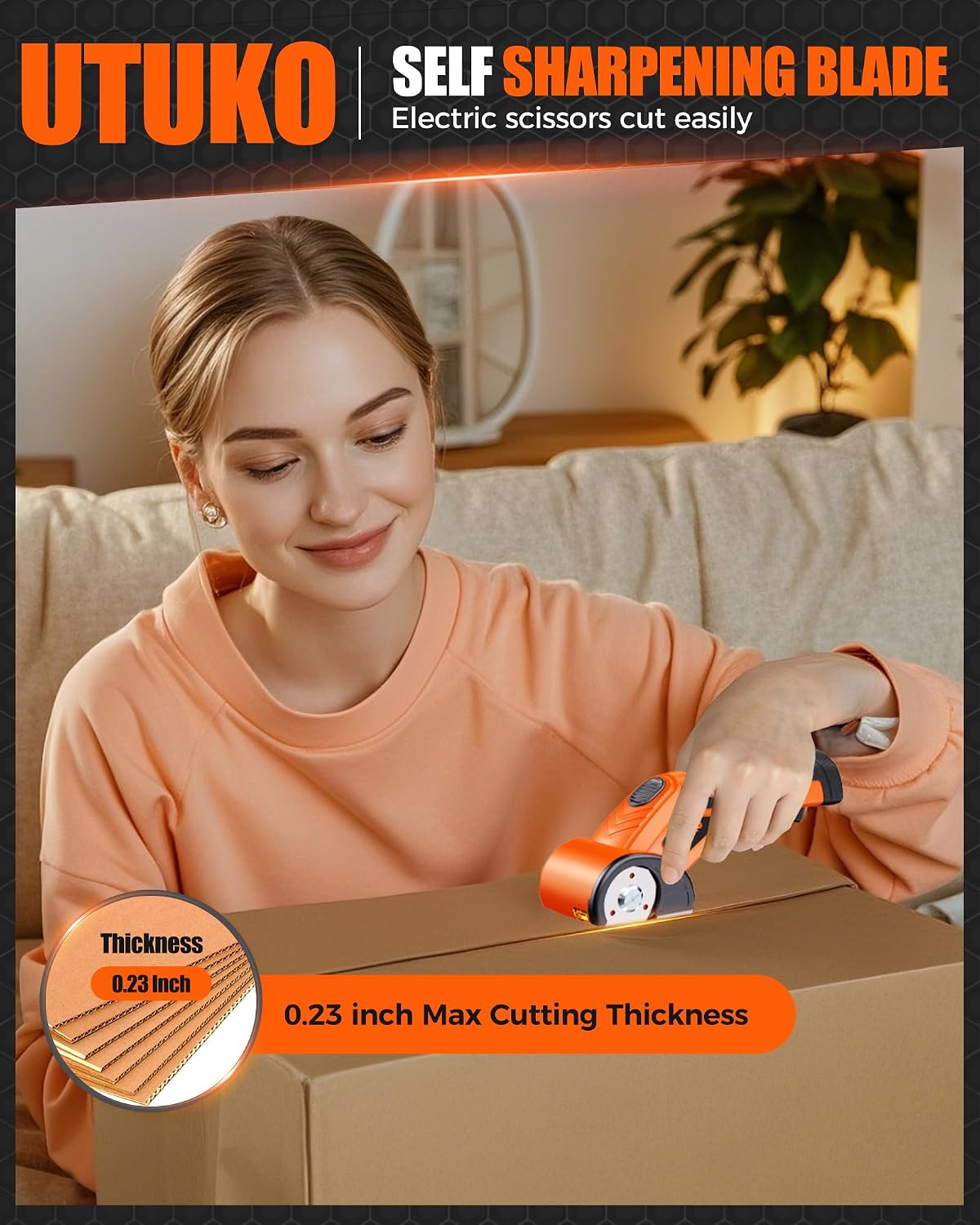 Electric Cardboard Cutter, 3500mAh Cordless Electric Scissors