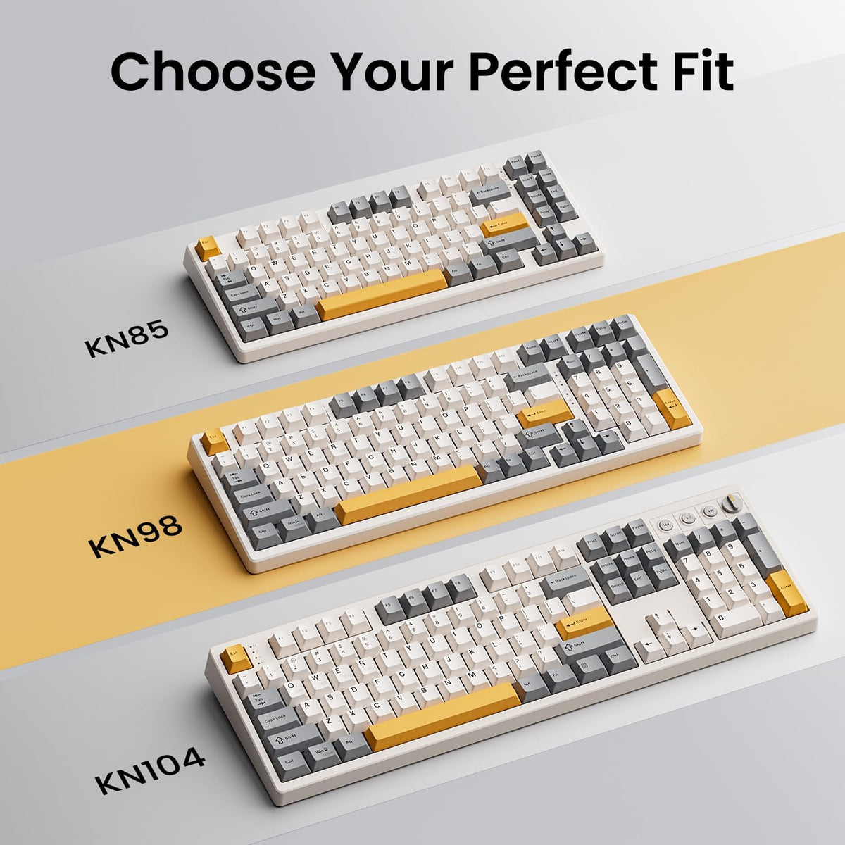 Kisnt KN85 Wireless Mechanical Keyboard, 75% Layout, Bluetooth/2.4GHz/USB-C, ...