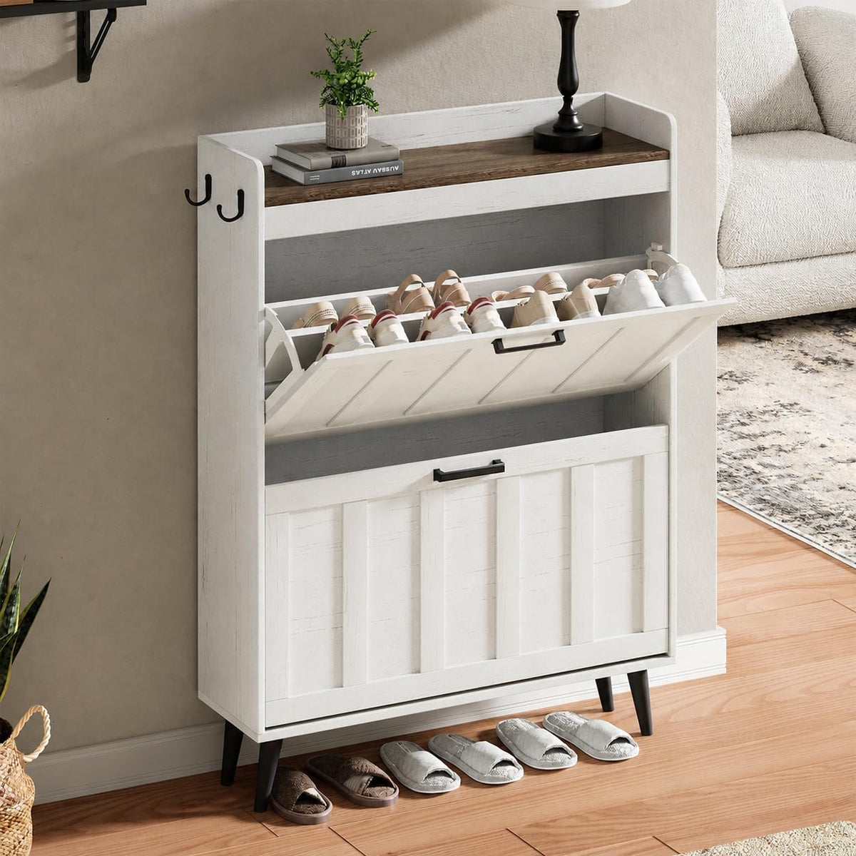 ChooChoo Shoe Storage Cabinet with 2 Flip Drawers