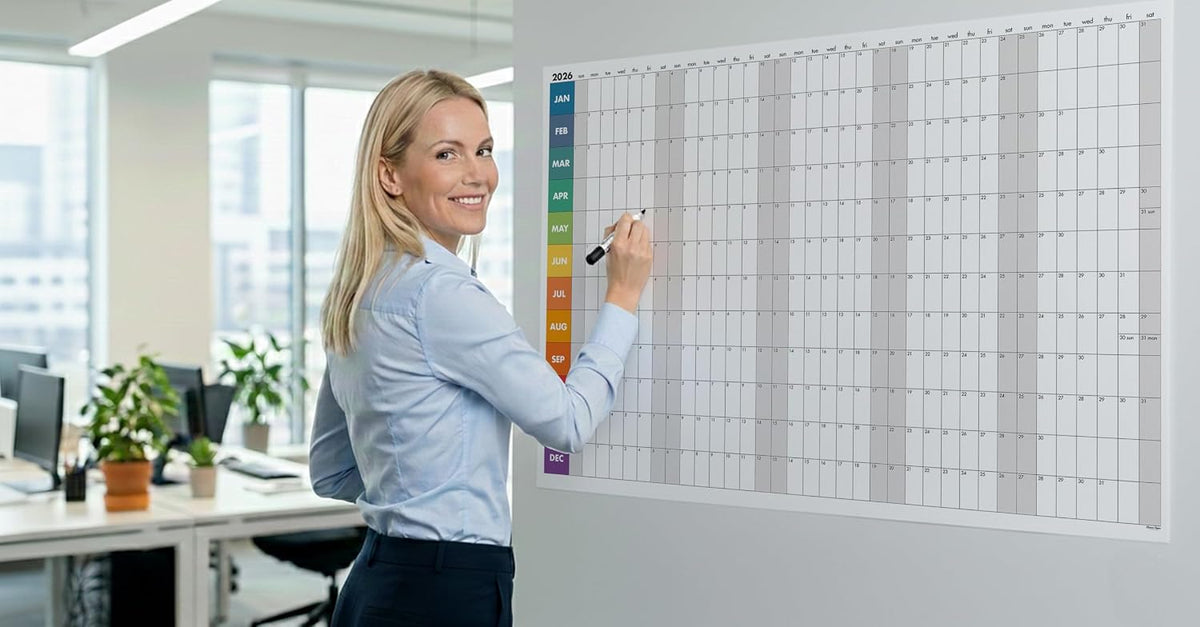 Dry Erase Wall Calendar 2026, 27×39 in — Double-Sided Yearly Planner (Dated &...
