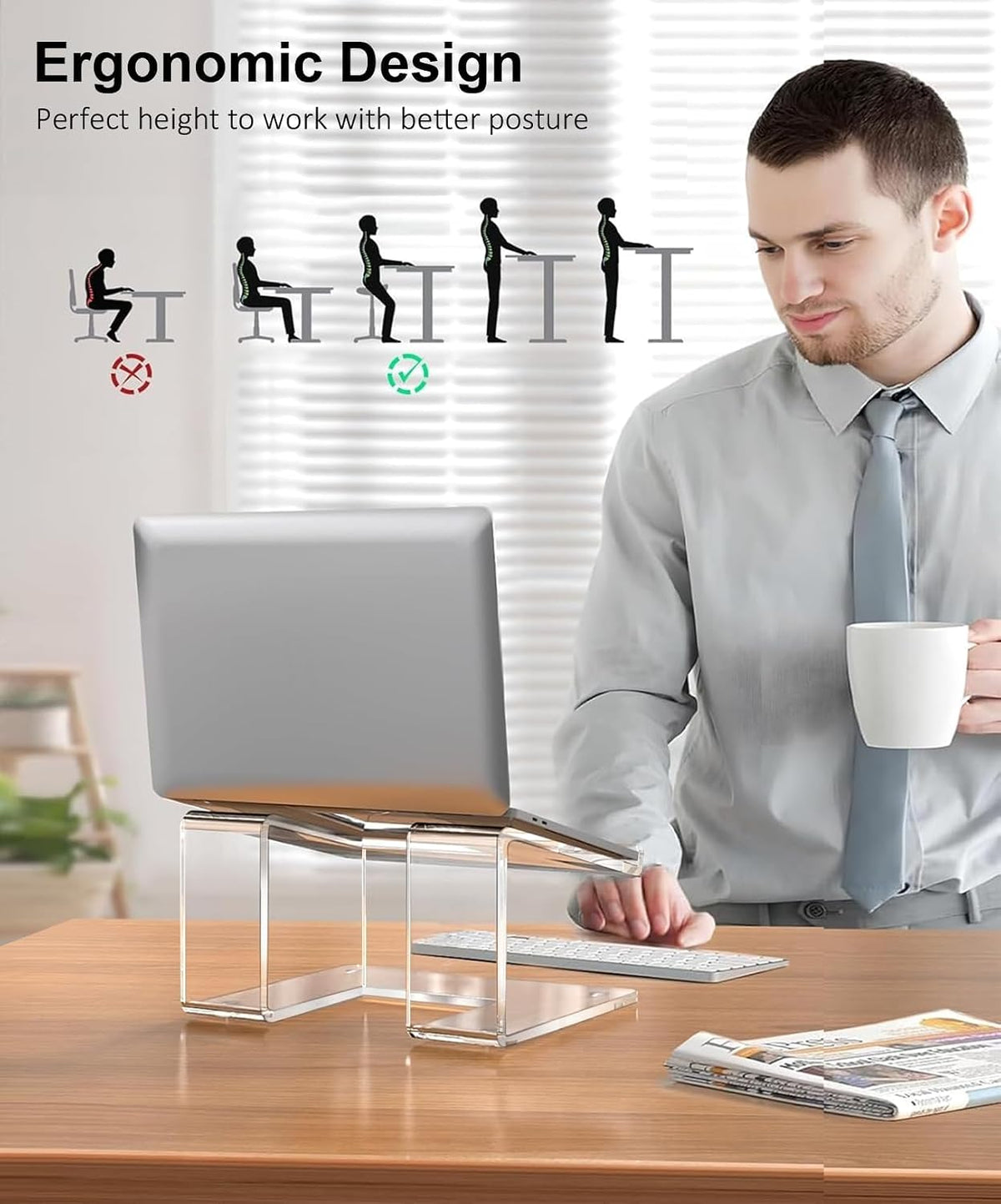 FUCDTEFC Acrylic Laptop Stand for Desk, Laptop Riser for 10-17.3 Inch Laptops...