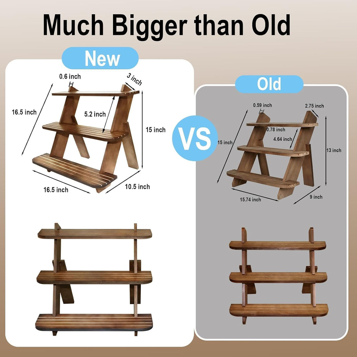 Wooden Display Stand, Tiered Cupcake Stand, 3 Tier Display Stand Riser