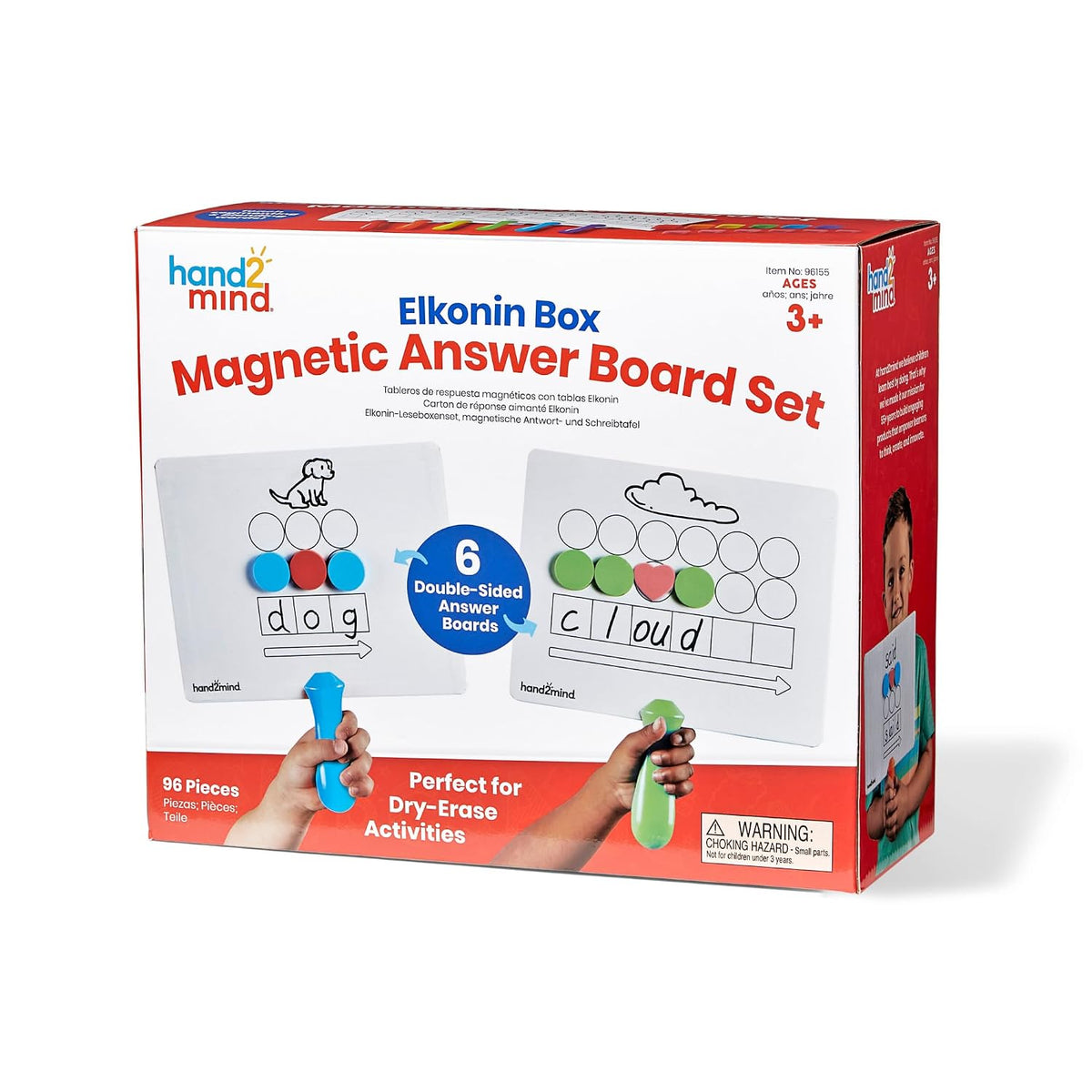 hand2mind Elkonin Box Magnetic Answer Board, Set of 6