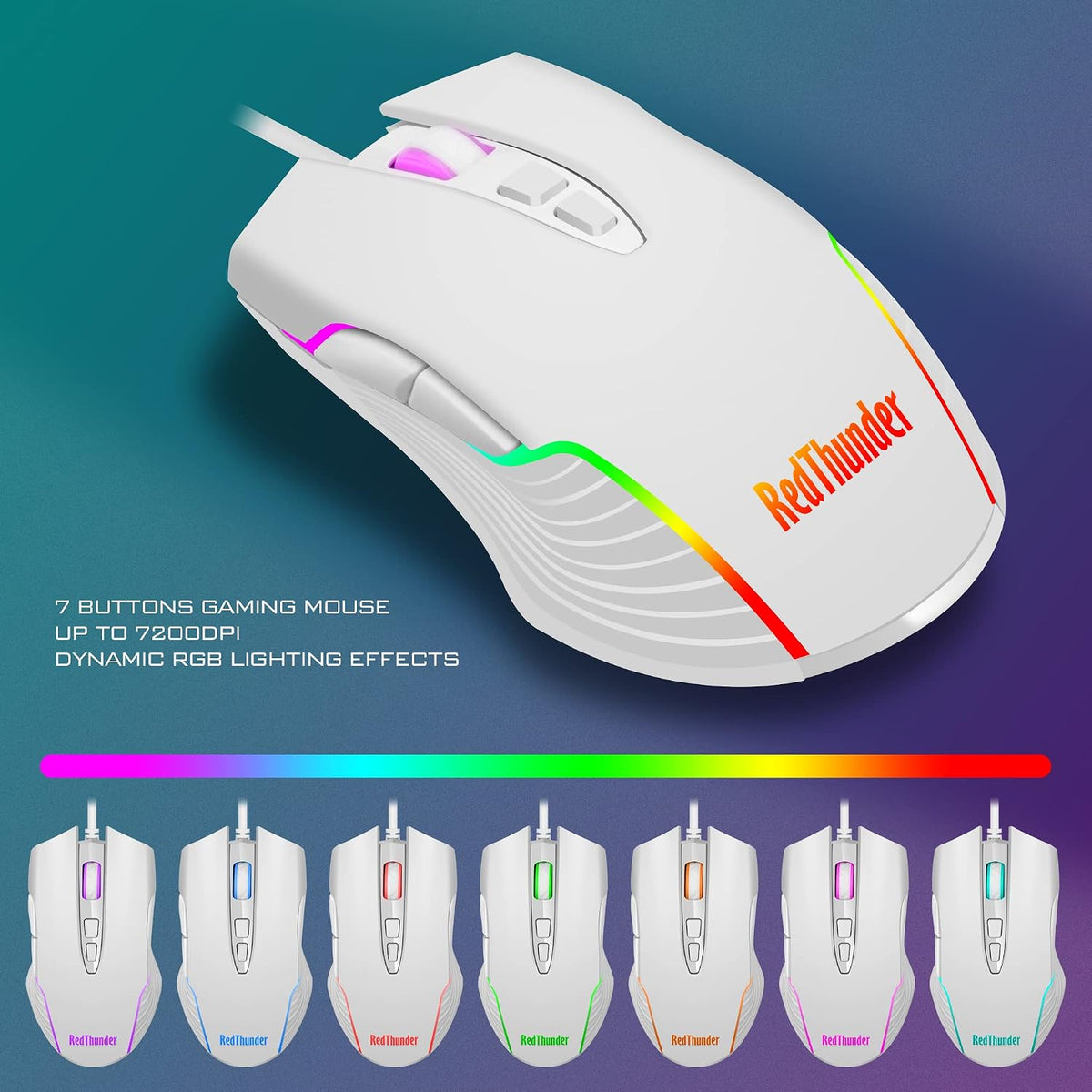 RedThunder K10 Wired Gaming Keyboard and Mouse and Wrist Rest Combo, RGB Back...