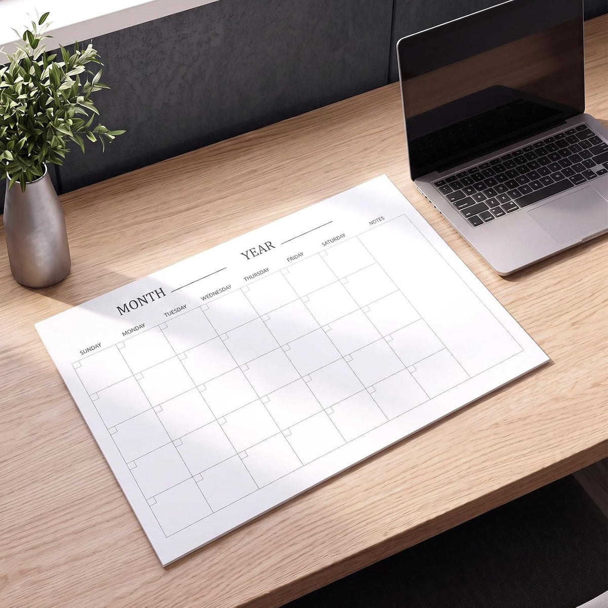 Gueevin 60 Sheets Large Undated Monthly Blank Calendar Sheet 22 x 17 Inch