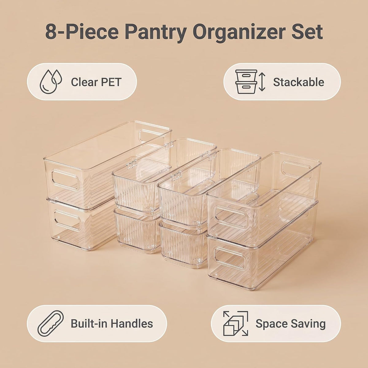 Kitchen plastic drawer organizer