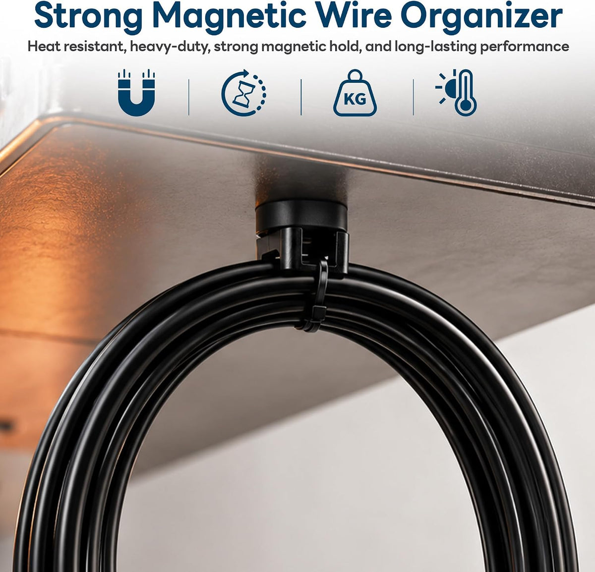 Magnetic Zip Tie Mounts, 26 Pack Magnetic Cable Tie Mounts with 200 Zip Ties,...