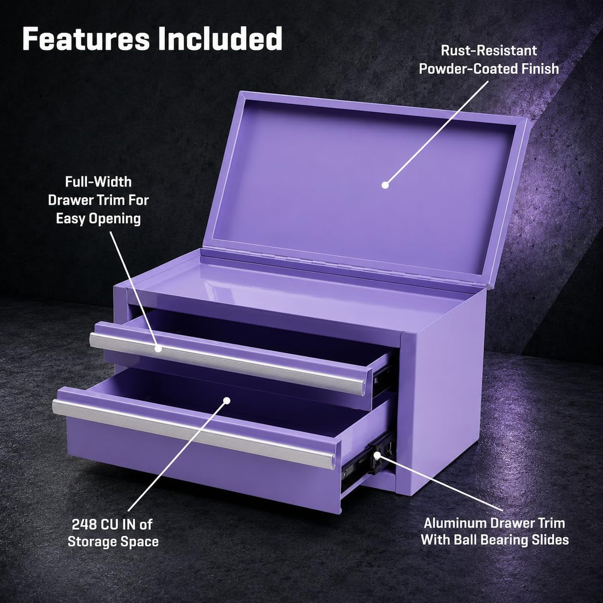 Mini Tool Boxes (Lavender, 2 Drawer)