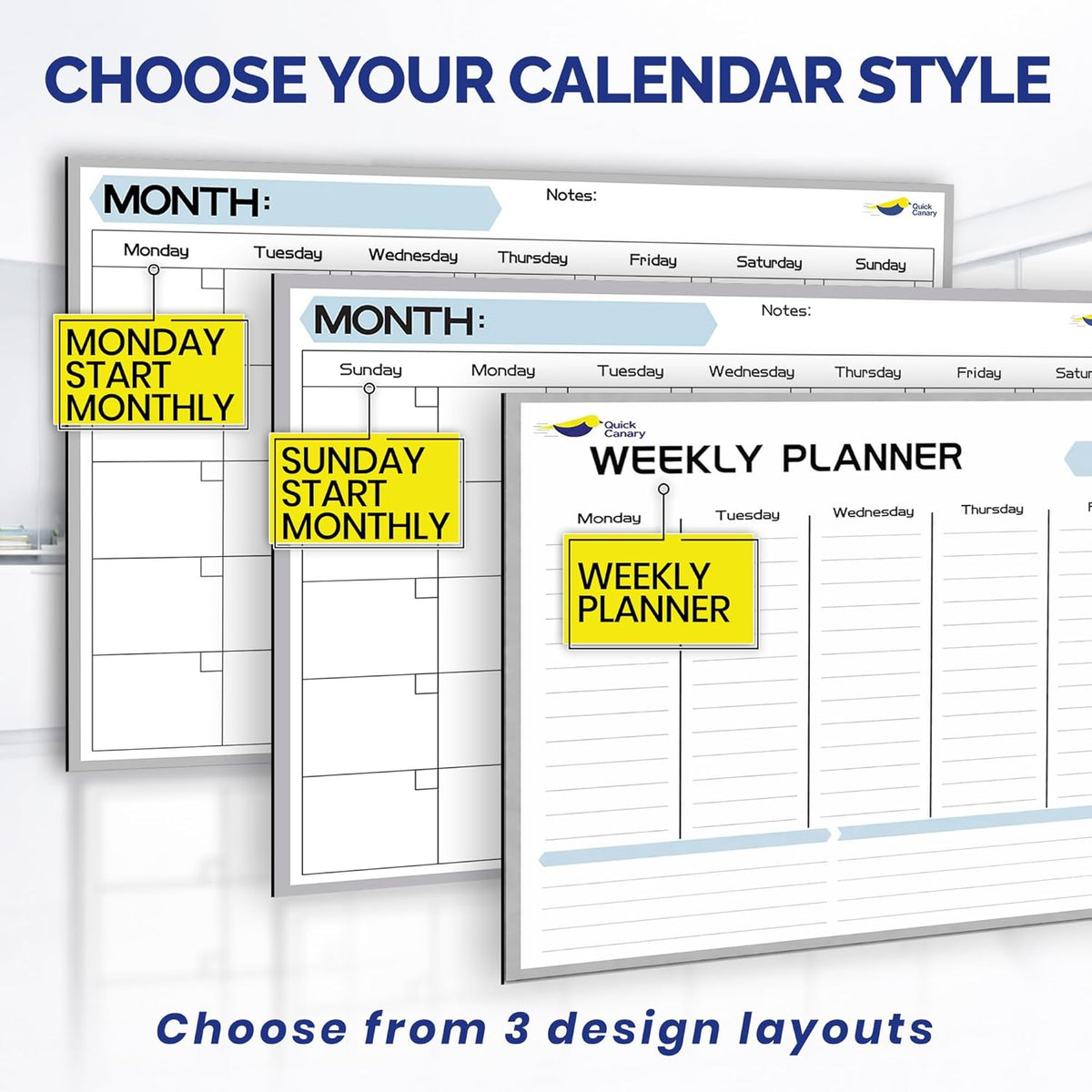 Large Magnetic Calendar for Refrigerator, Dry Erase Whiteboard Magnet
