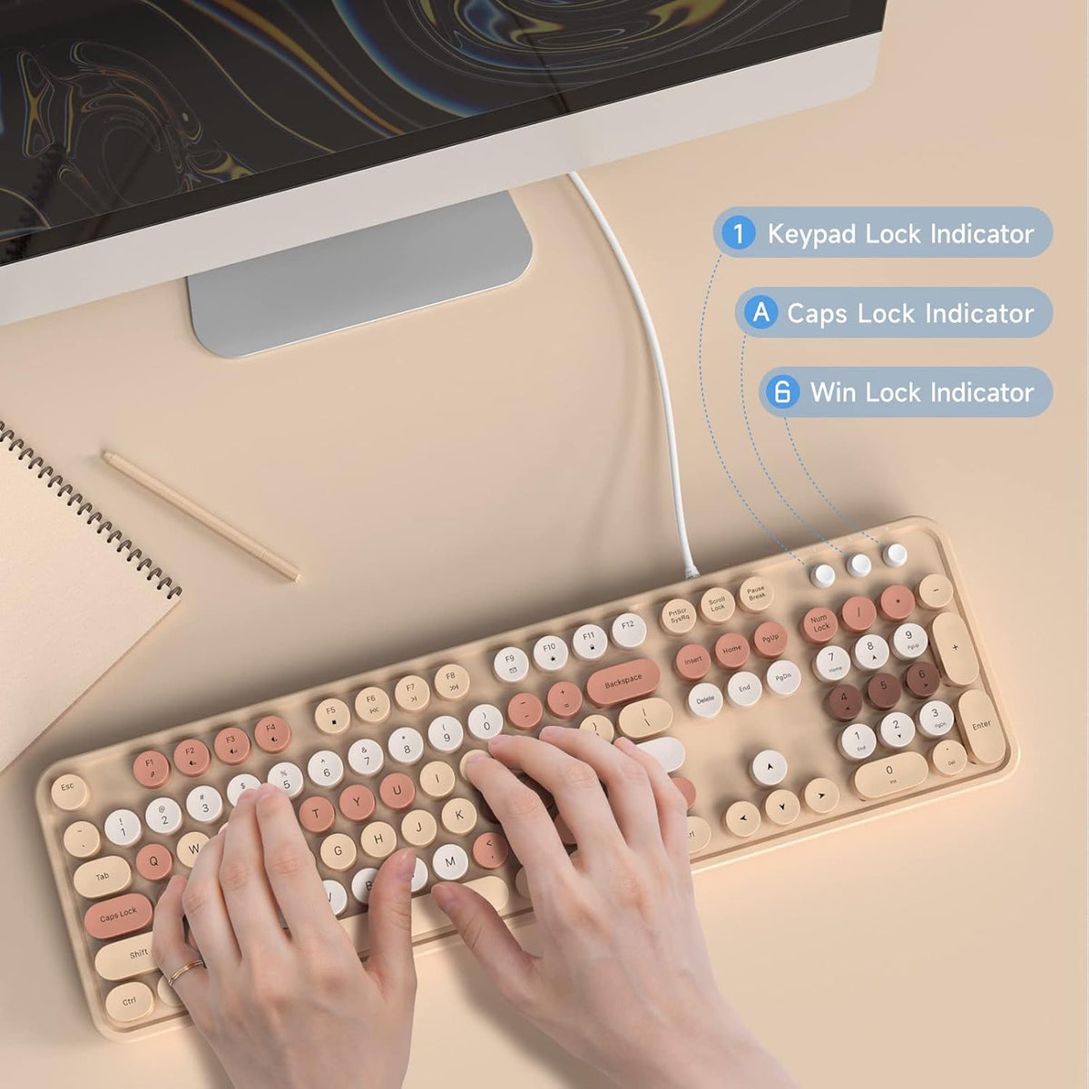 Dilter Wired Keyboard, 104 Keys Full-Sized Typewriter Keyboards, USB Plug and...