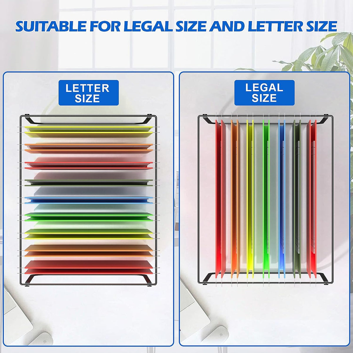 2 Pack Legal and Letter Size Hanging File Folder Frame,Hanging File Folder Ho...