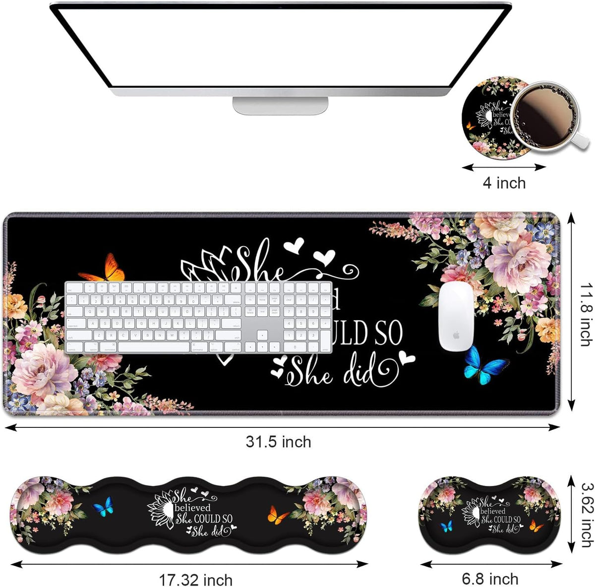 Ergonomic Keyboard Wrist Rest & Mouse Pad Wrist Rest Set, 31.5"x 11....