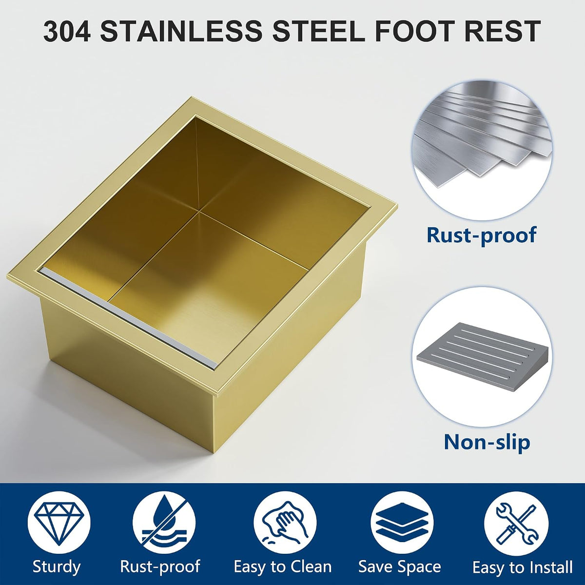 Neodrain Golden Shower Foot Rest for Shaving Legs, 6.7" x 6"