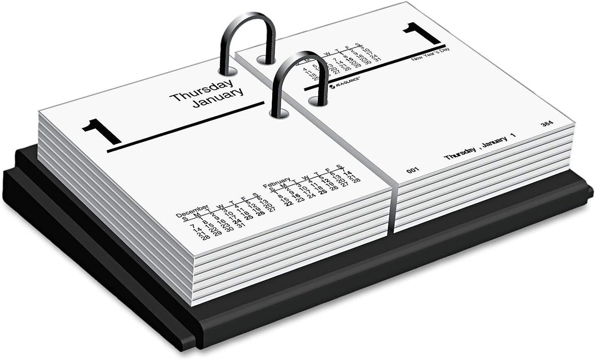 At-A-Glance E1900 Desk Calendar Base, Black, 3-Inch X 3 3/4-Inch
