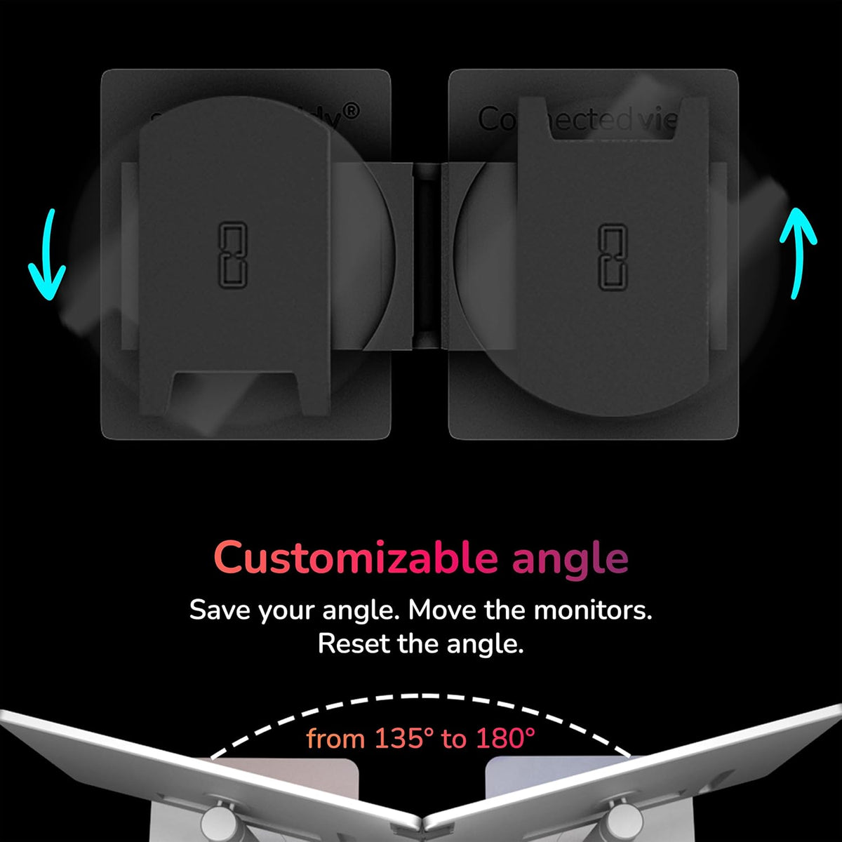 Set of 2, Magnetic Connection for Your Screens, Suitable for All Computer Mon...