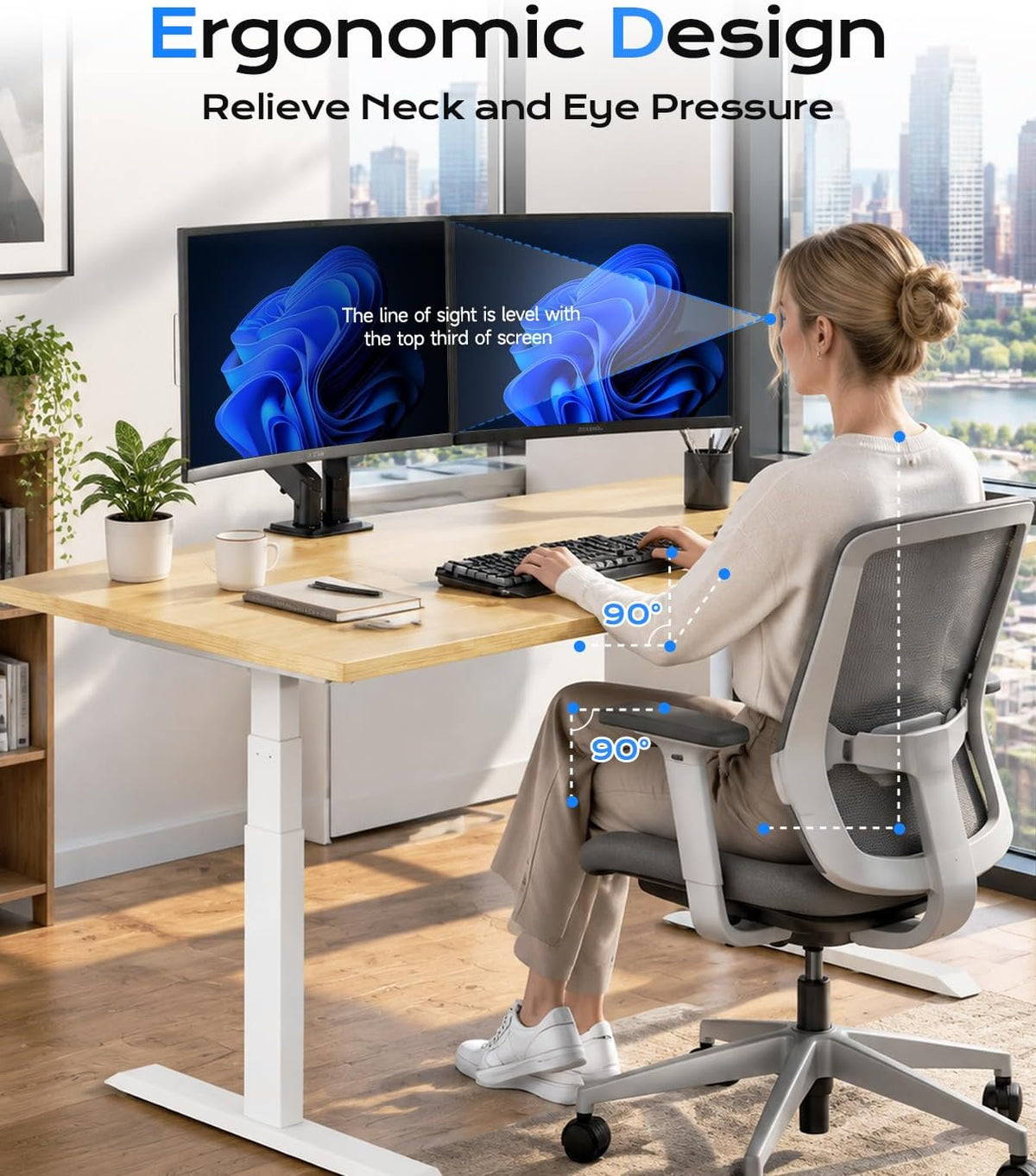 Pholiten Heavy Duty Dual Monitor Arm for 17-39" Screen, Up to 24lbs Each