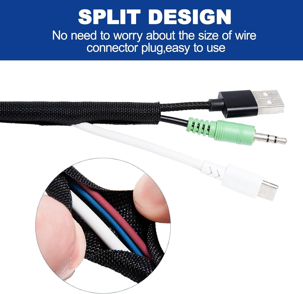 Split-Sleeve Wire Loom for High-Temperature Automotive Harness and Home Cable...