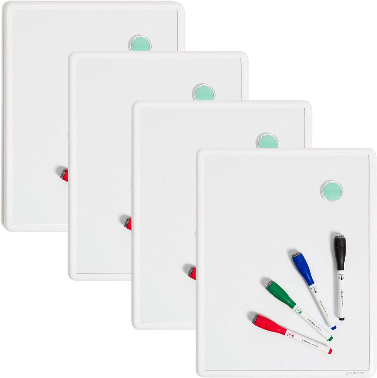 U Brands Contempo Magnetic Dry Erase Board White Board Bundle, 11" x 14&...