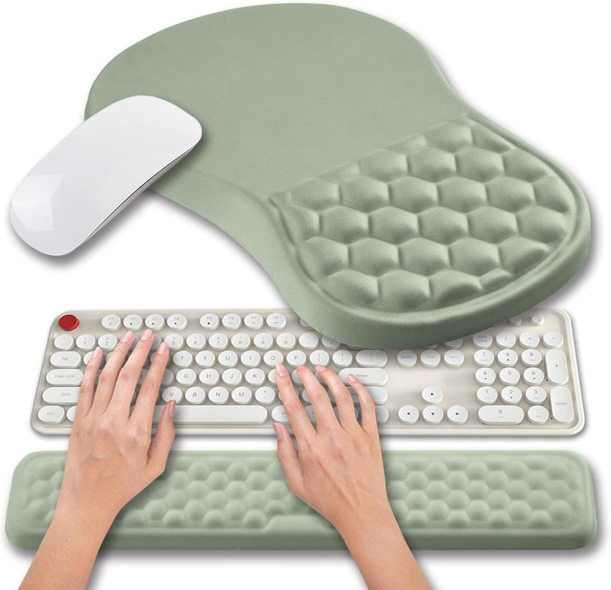 Hokafenle 2 in 1 Ergonomic Mouse Pad Wrist Support & Wrist Rest for Compu...