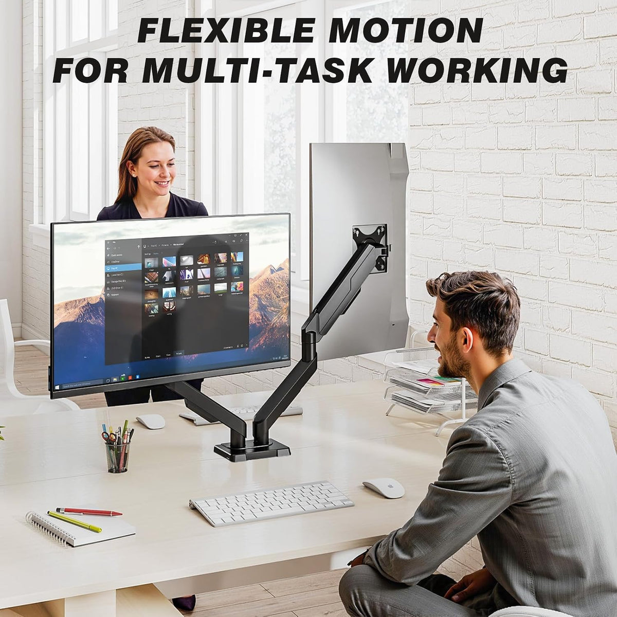 5Rcom Dual Monitor Stand for 17-34 Inch Computer Screens