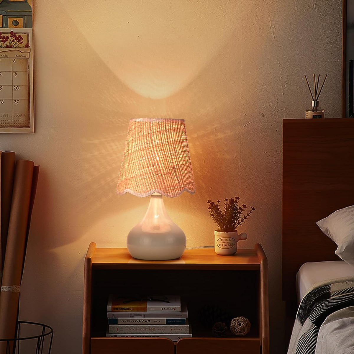 Blue Small Touch Control Table Lamp for Bedroom, Blue Bedside Lamps for Night...