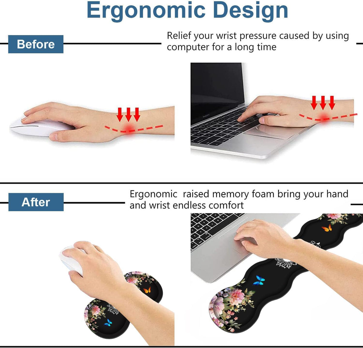 Ergonomic Keyboard Wrist Rest & Mouse Pad Wrist Rest Set, 31.5"x 11....