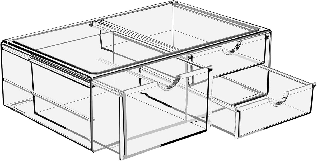 Sorbus Acrylic Drawers, Clear Makeup Organizer for Vanity (3 Drawers)