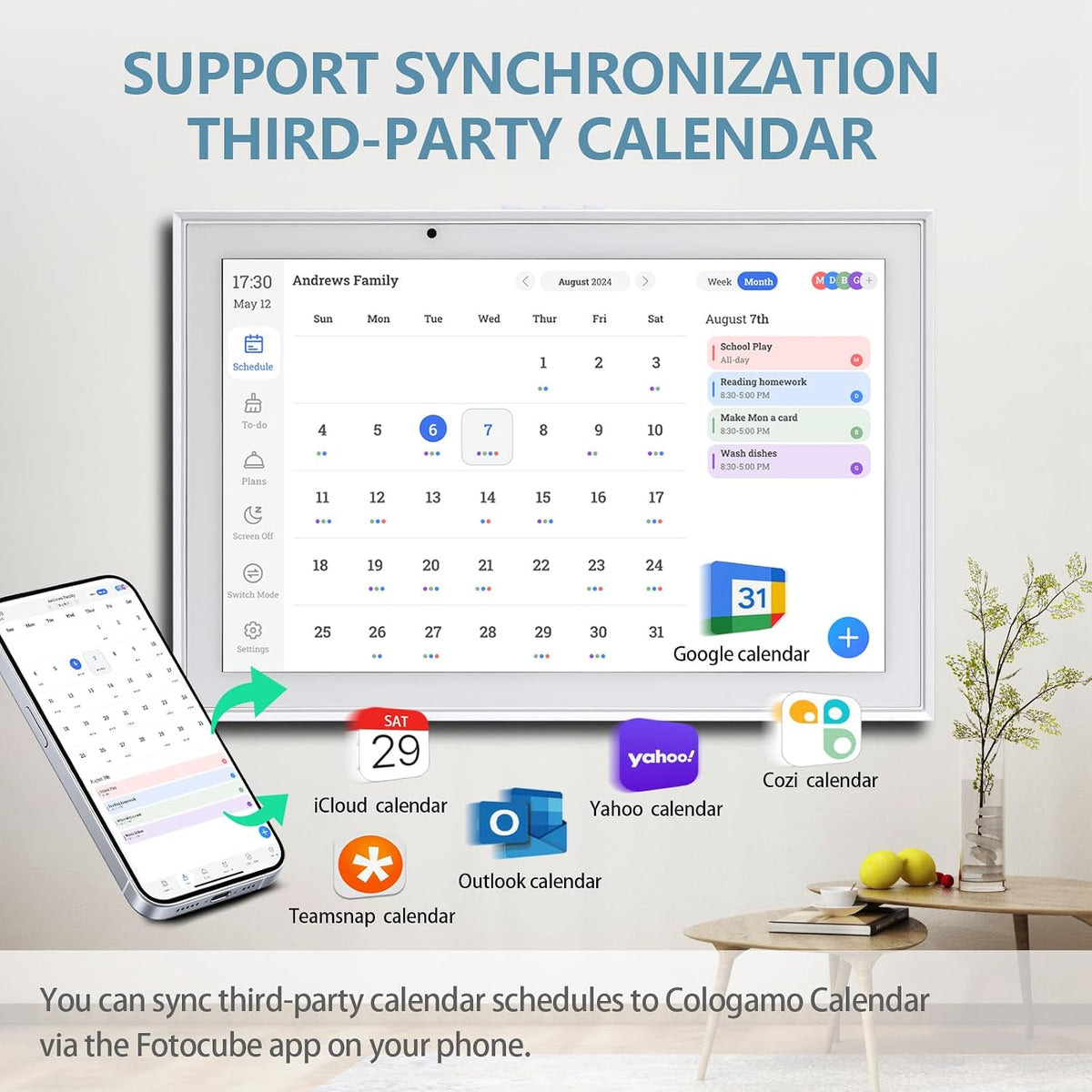 10.1 inch Smart Digital Calendar & Chore Chart, 1920 * 1080P Full HD Touc...