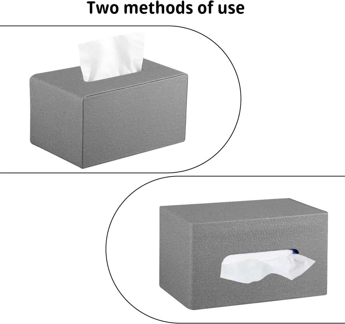 Extra Large Tissue Box Cover with Storage Tray,Rectangle Tissue Box Holder